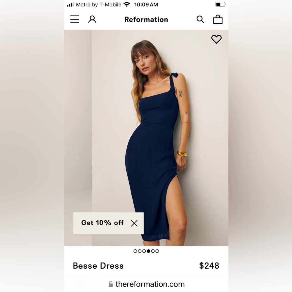 Reformation “Besse” Blue Midi Sundress for a Night Out